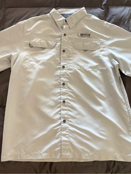 Habit Other - HABIT Men’s Short-Sleeve Button Down Fishing Shirt - Light Grey